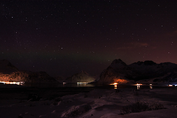 Image showing Starry Sky in Winter in Norway