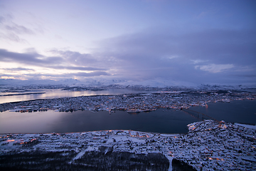 Image showing Sunset over Tromso, Norway