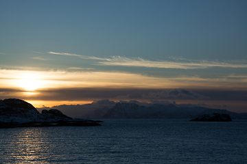 Image showing Sunset at the Lofoten, Norway