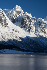 Image showing Sildpollnes Church, Lofoten, Norway