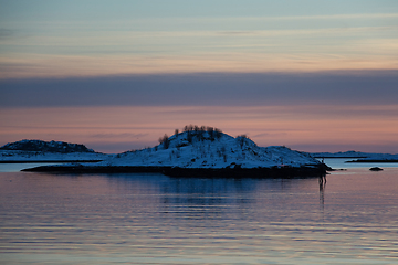 Image showing Sunset at the Lofoten, Norway