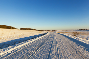 Image showing muddy road, winter