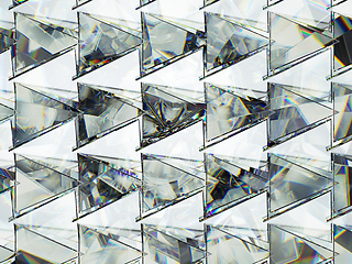 Image showing Triangles with diamond structure extreme closeup and kaleidoscop