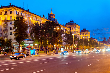 Image showing Traffic  central Khreshchatyk street, Kiev