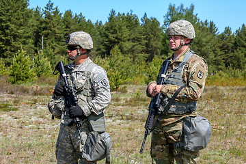 Image showing Soldiers in military training Saber Strike in Latvia.