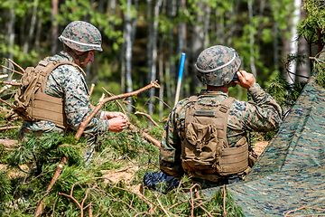 Image showing Soldiers in military training Saber Strike in Latvia.