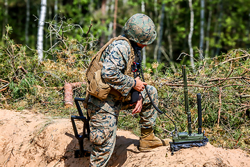 Image showing Soldiers in military training Saber Strike in Latvia.