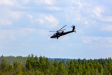 Image showing Fighting helicopter in military training Saber Strike in Latvia.