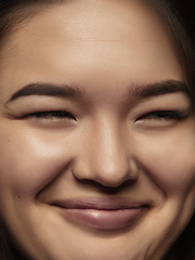 Image showing Close up portrait of young emotional woman