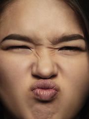 Image showing Close up portrait of young emotional woman