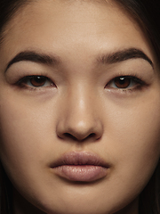 Image showing Close up portrait of young emotional woman