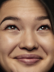 Image showing Close up portrait of young emotional woman