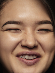 Image showing Close up portrait of young emotional woman