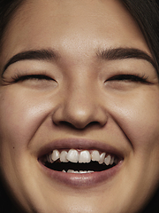 Image showing Close up portrait of young emotional woman