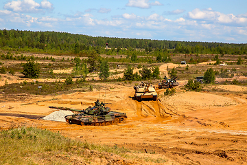 Image showing Tanks in military training Saber Strike in Latvia.