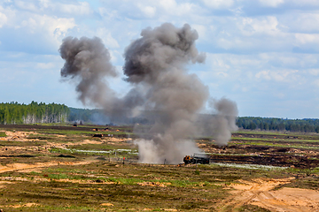 Image showing Saber Strike military training in the landfill in Latvia.