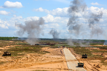 Image showing Saber Strike military training in the landfill in Latvia.