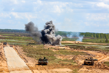 Image showing Saber Strike military training in the landfill in Latvia.