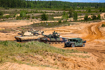 Image showing Military equipment in training Saber Strike in Latvia.