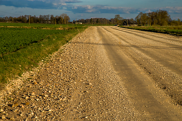 Image showing Landscape with empty rural road.