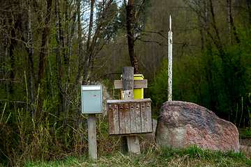 Image showing Rural mailbox at the big stone. 