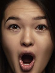 Image showing Close up portrait of young emotional woman