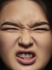 Image showing Close up portrait of young emotional woman