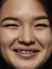 Image showing Close up portrait of young emotional woman