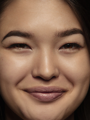 Image showing Close up portrait of young emotional woman