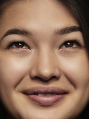 Image showing Close up portrait of young emotional woman