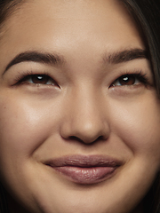 Image showing Close up portrait of young emotional woman