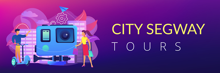 Image showing City segway tour concept banner header.