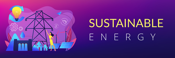 Image showing Sustainable energy concept banner header.