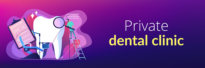 Image showing Private dentistry concept banner header.