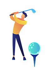 Image showing Businessman playing golf vector illustration.