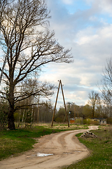 Image showing Landscape with empty rural road.