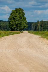 Image showing Landscape with empty rural road.