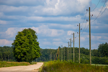 Image showing Landscape with empty rural road.