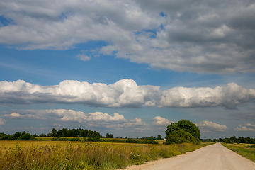 Image showing Landscape with empty rural road.