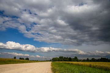 Image showing Landscape with empty rural road.