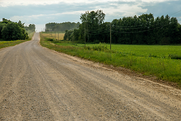 Image showing Landscape with empty rural road.