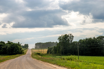 Image showing Landscape with empty rural road.