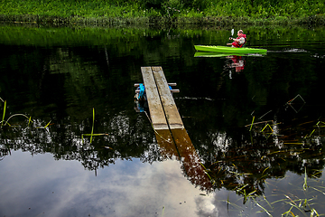 Image showing People boating on river