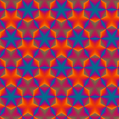 Image showing Blue and Orange Starred Pattern