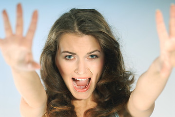 Image showing A shouting girl