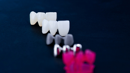 Image showing different types of dental tooth crowns