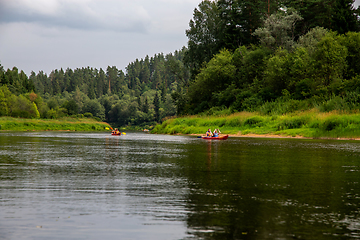 Image showing Trip by boat on the river during summer.