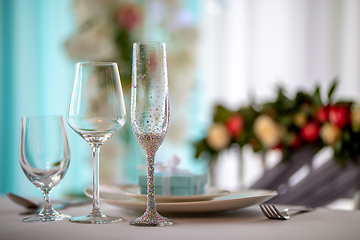 Image showing Wedding table decoration. 