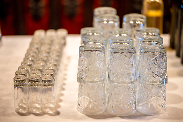 Image showing Glasses on the table in restaurant.