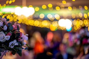 Image showing Bridal flowers bouquet on colorful light background